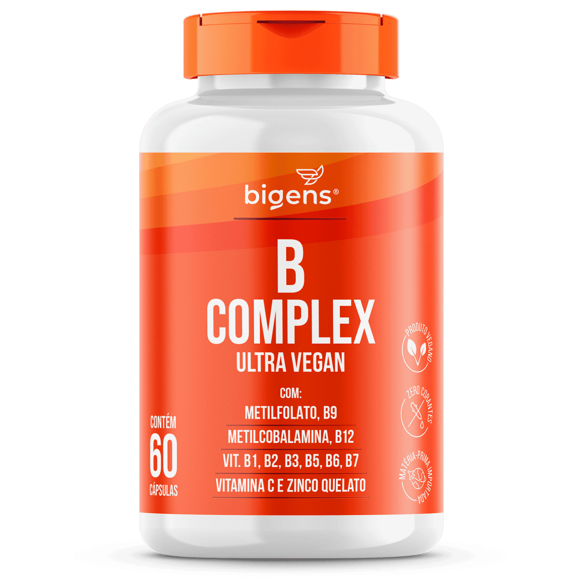 B complex | B9 + B12 + B1 + B2 + B3 + B5 + B6 e B7 60 Cápsulas - Bigens