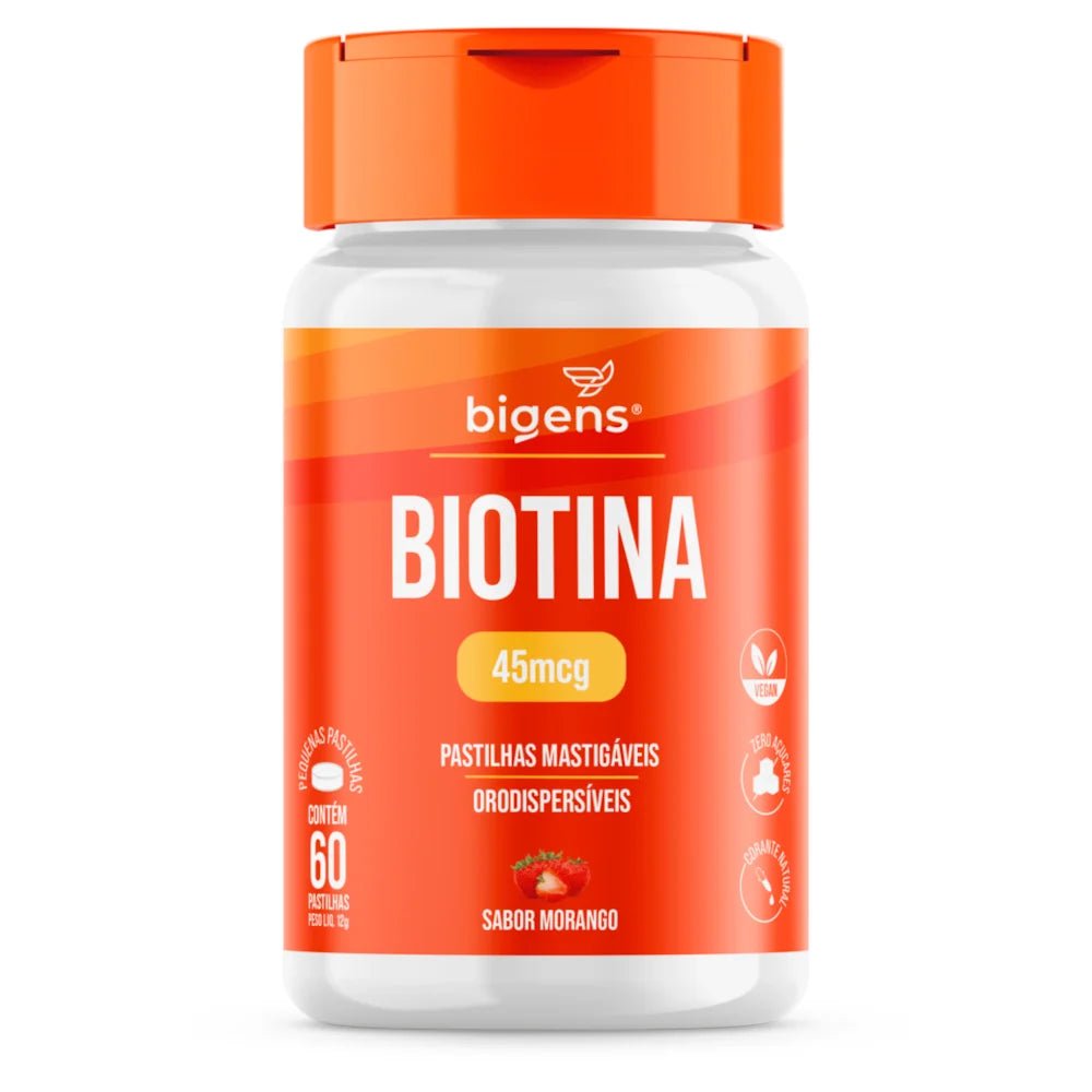 Biotina 60 | 45mcg 60 Pastilhas Mastigáveis - Bigens