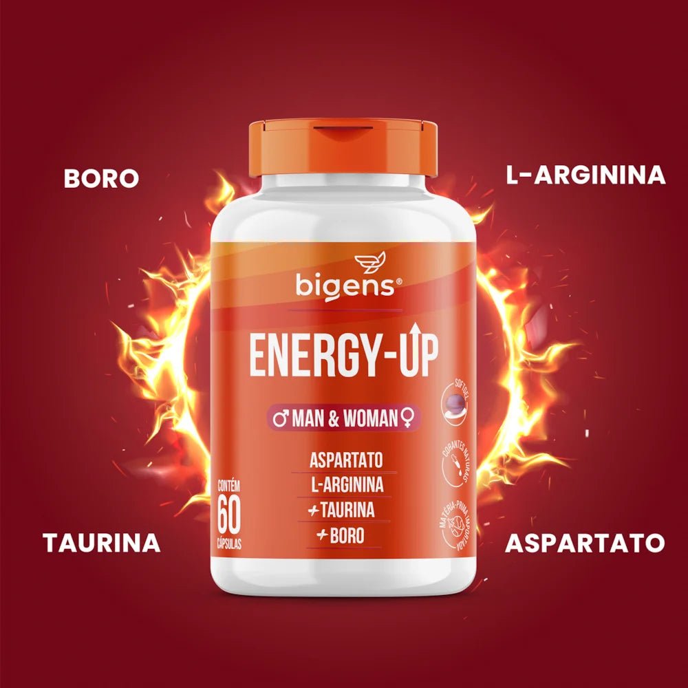 Energy Up | Aspartato + L - Arginina + Taurina + Boro 60 Cápsulas - Bigens