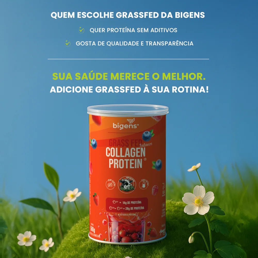 Grass Fed Balance Collagen Protein Frutas Vermelhas | Alto Teor de Proteína 560g - Bigens