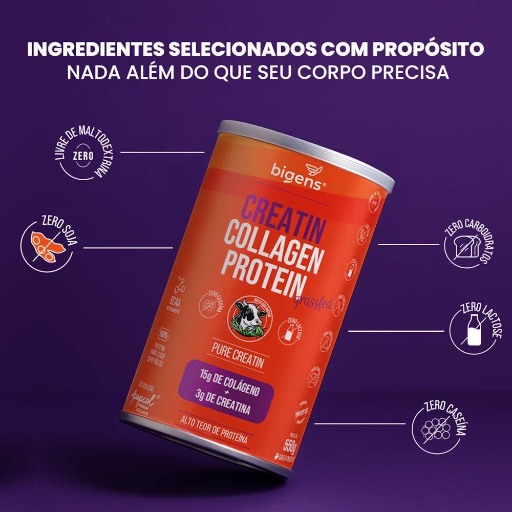 Grass Fed Creatin Collagen Protein | Pure Creatin 550g - Bigens