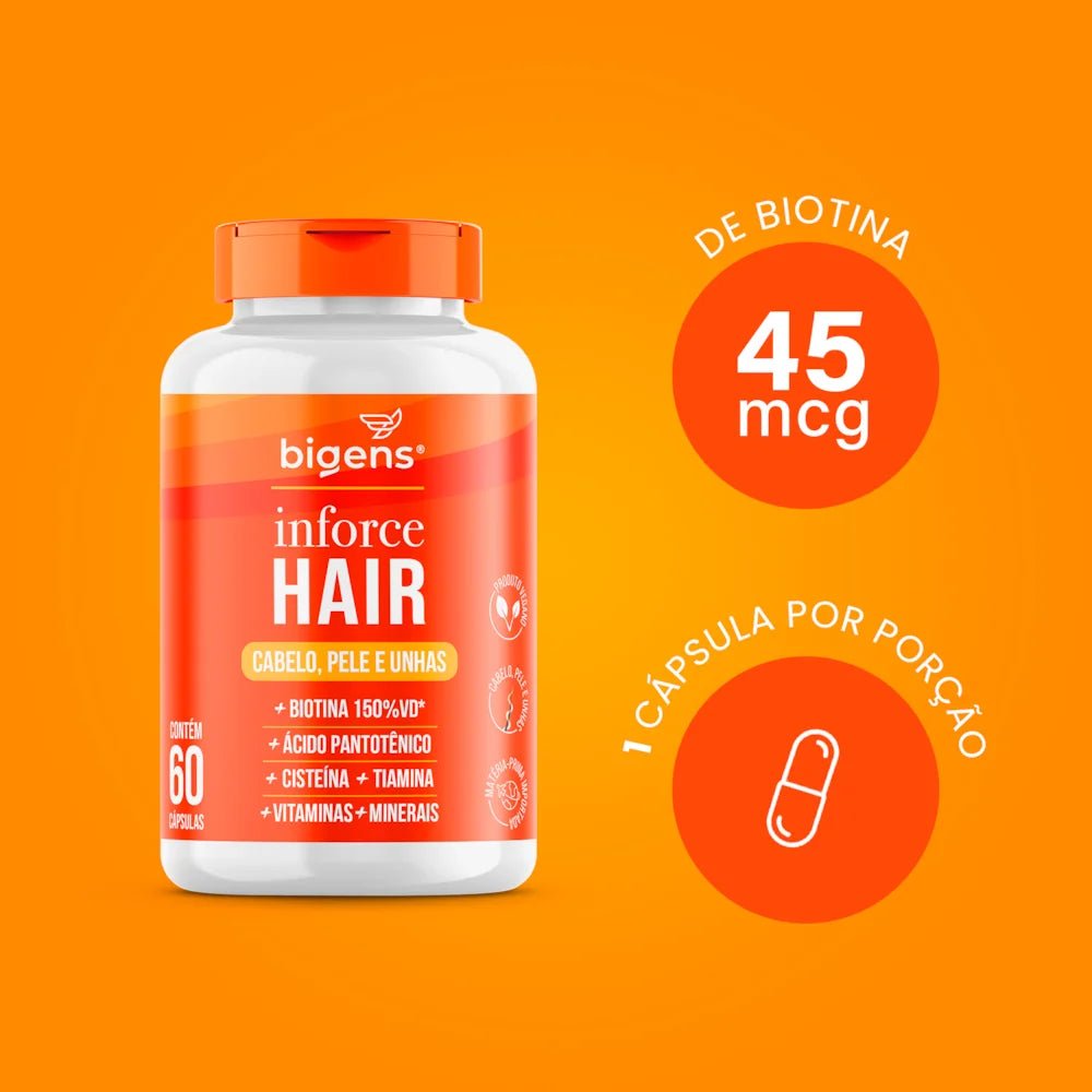 Inforce Hair® | Cabelo, pele e unhas 60 Cápsulas - Bigens