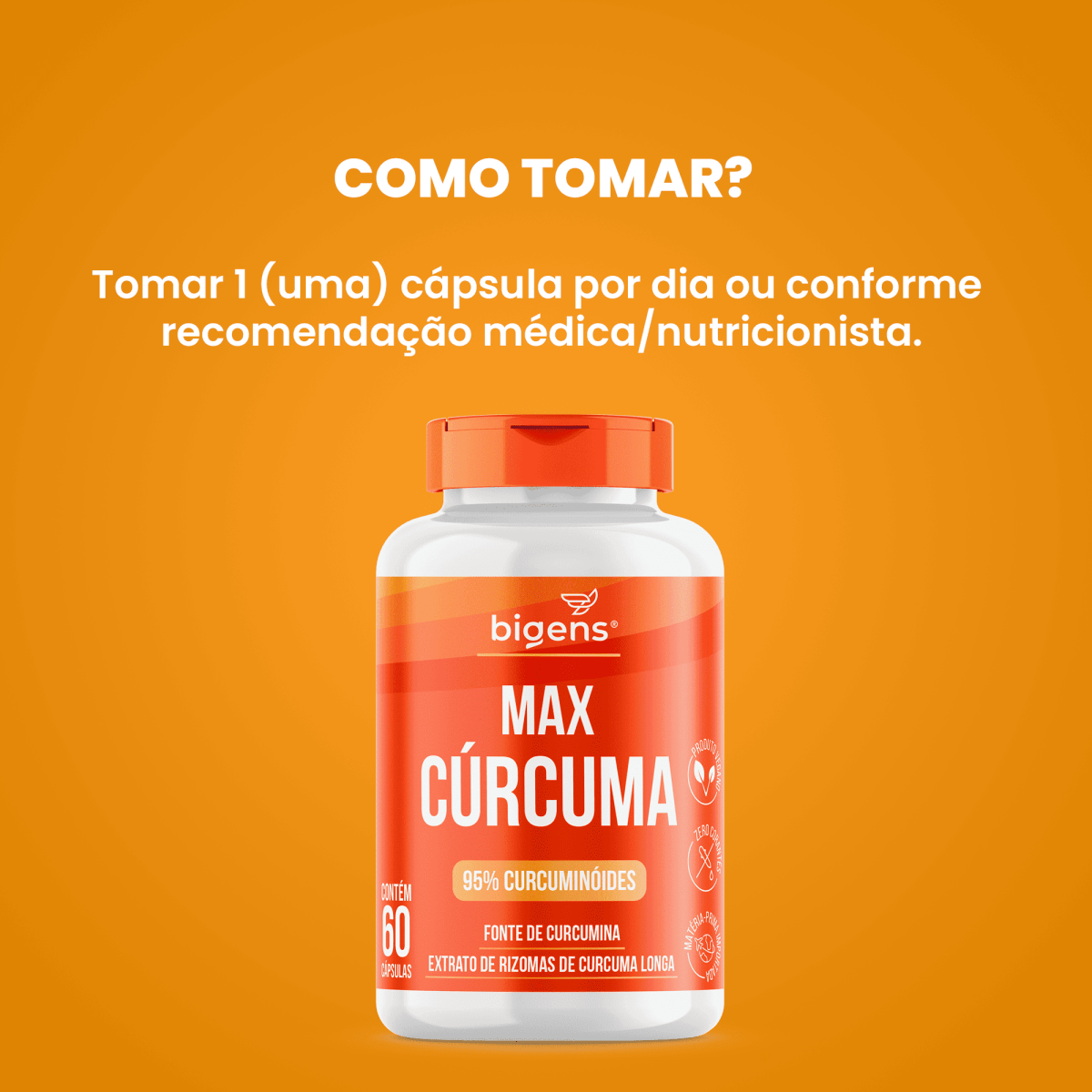 Max Cúrcuma | 130mg de Cúrcumina 60 Cápsulas - Bigens