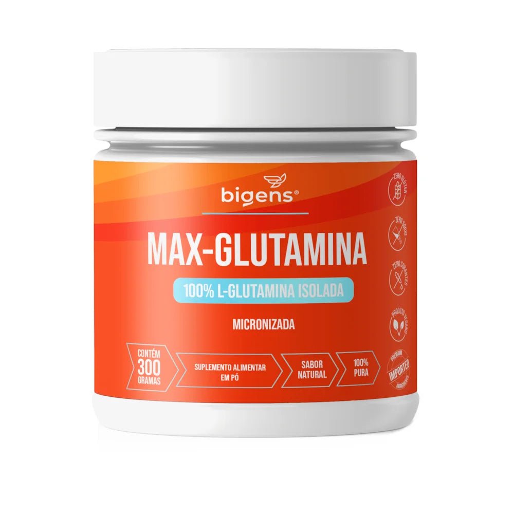 Max Glutamina | 100% L - Glutamina 300g - Bigens