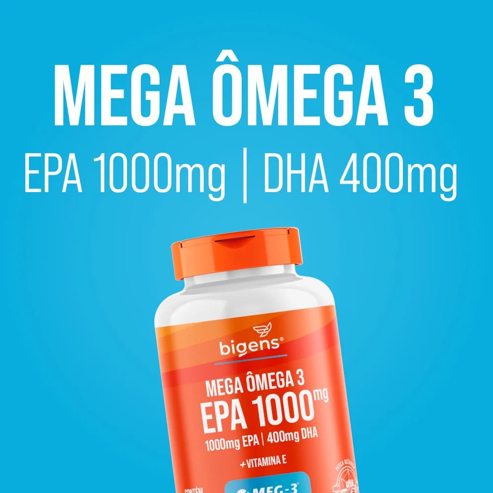 Mega Ômega 3 | EPA 1000mg DHA 400mg 120 Cápsulas - Bigens