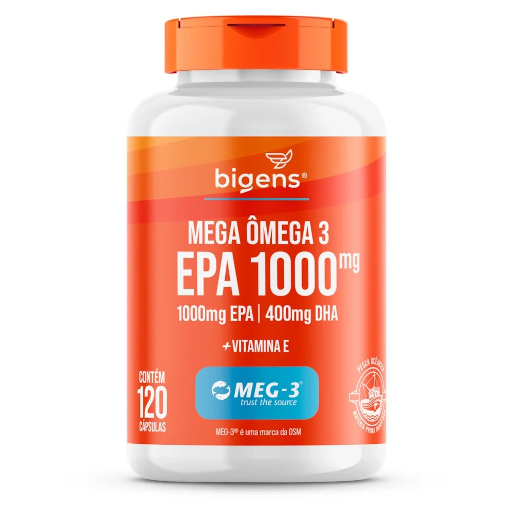 Mega Ômega 3 | EPA 1000mg DHA 400mg 120 Cápsulas - Bigens