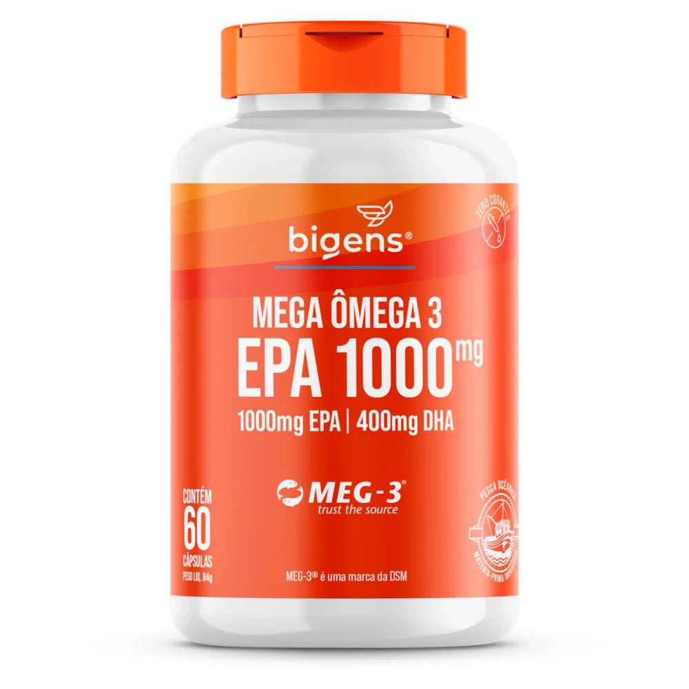 Mega Ômega 3 | EPA 1000mg DHA 400mg 60 Cápsulas - Bigens