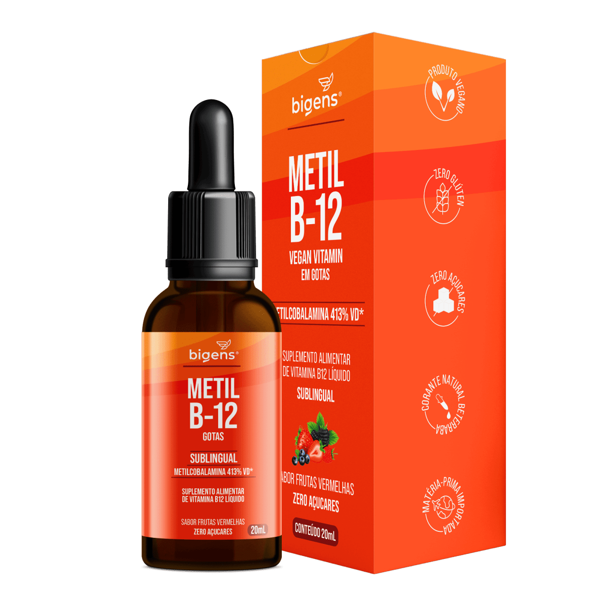 Metil B12 em gotas | Metilcobalamina 20ml - Bigens