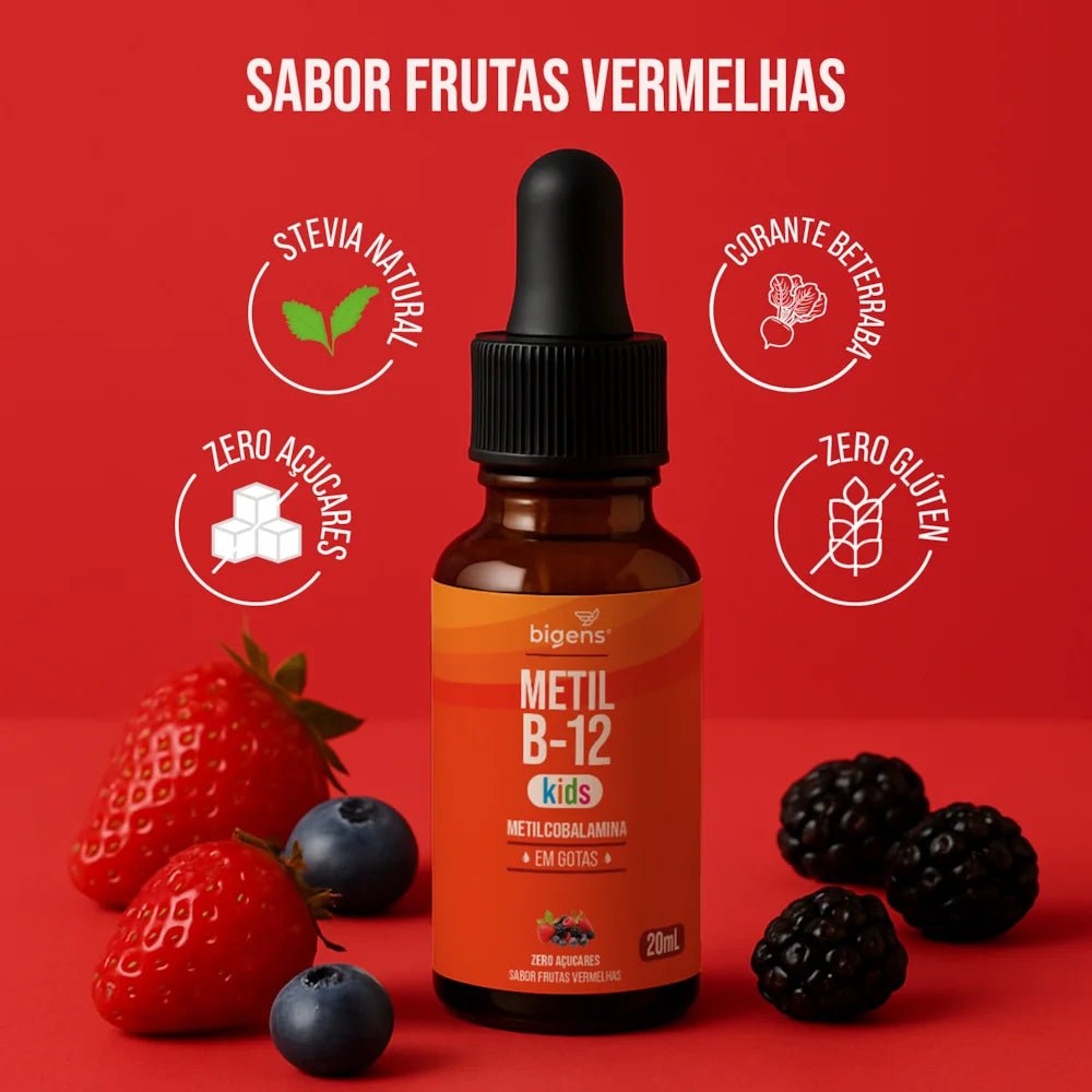 Metil B12 Kids | Sabor Frutas Vermelhas 20ml - Bigens