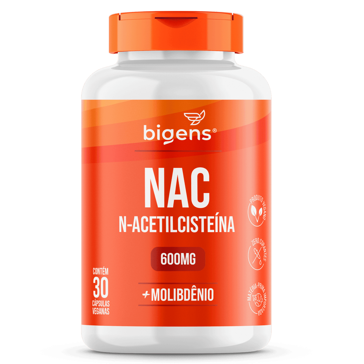 NAC N - Acetilcisteína | Molibdênio 30 Cápsulas - Bigens