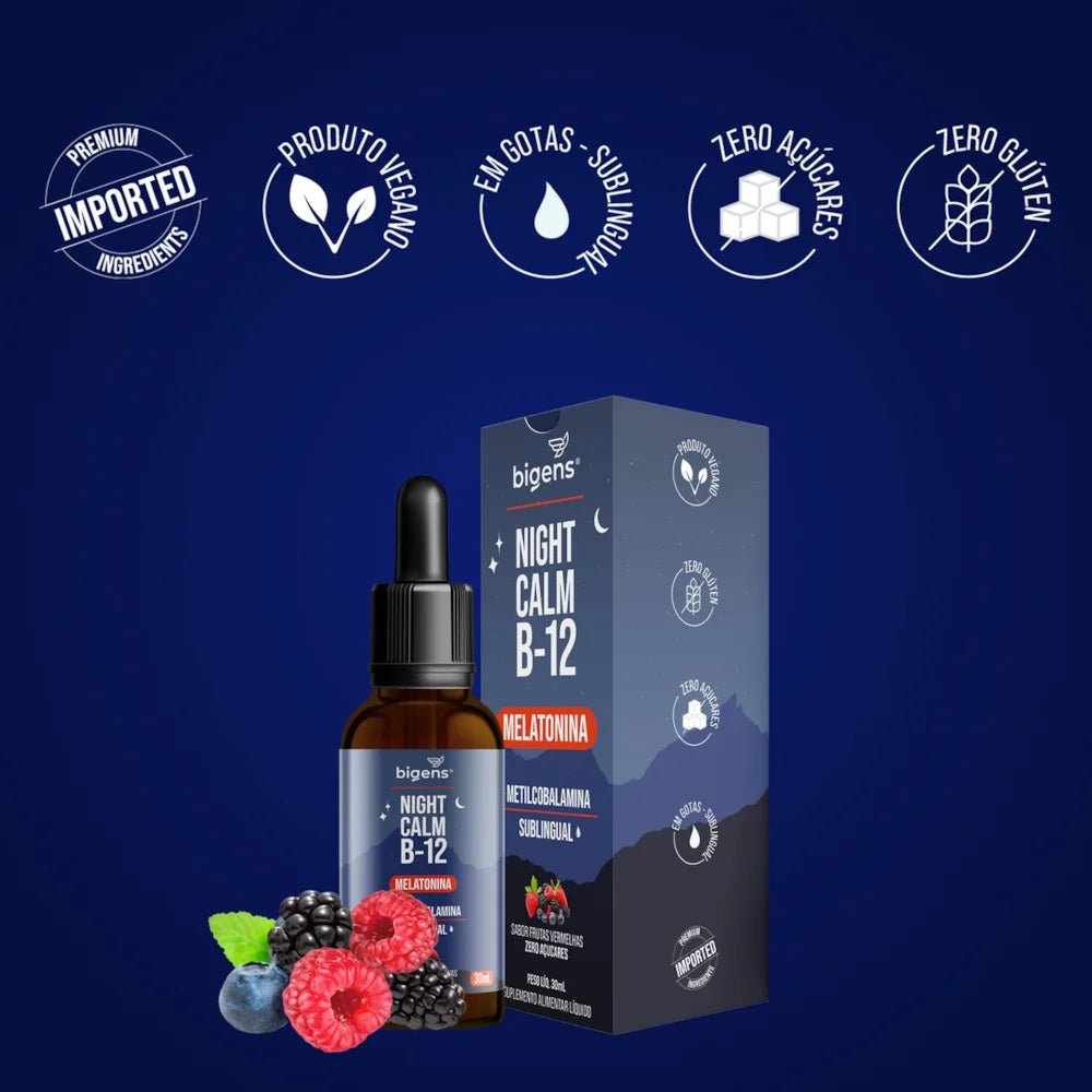 Night Calm B12 | Melatonina + Metil B12 30ml - Bigens