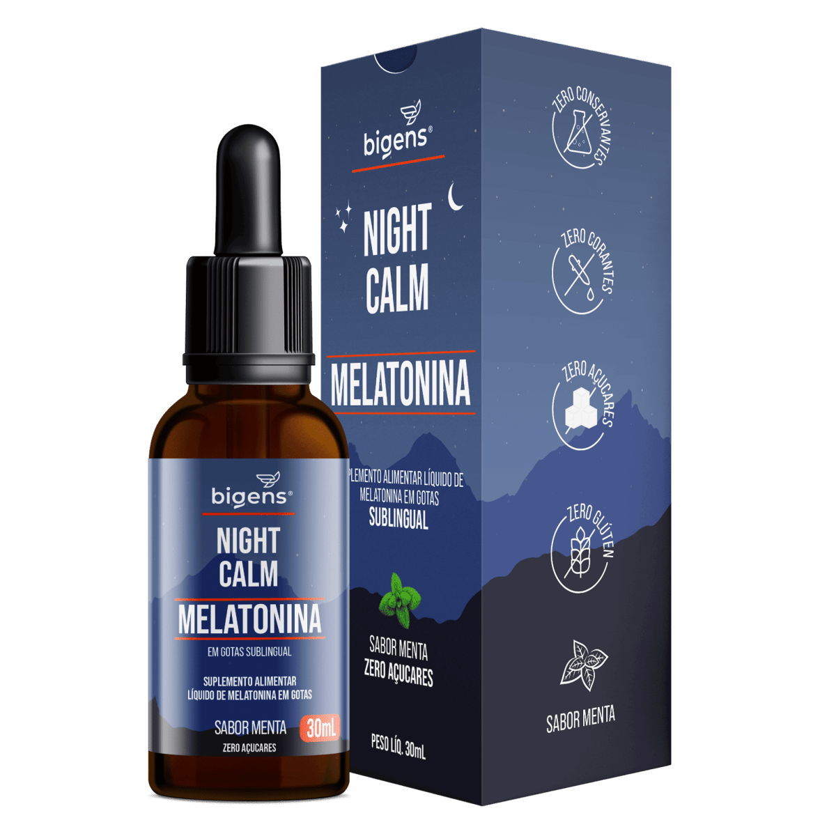 Night Calm Líquida Menta | Melatonina 30ml - Bigens