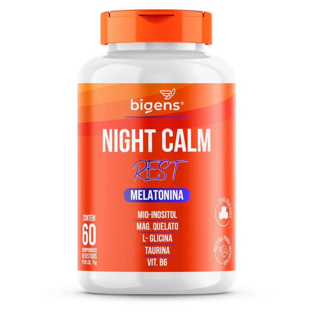 Night Calm Rest | Melatonina + Inositol + Magnésio + Glicina 60 Comprimidos - Bigens