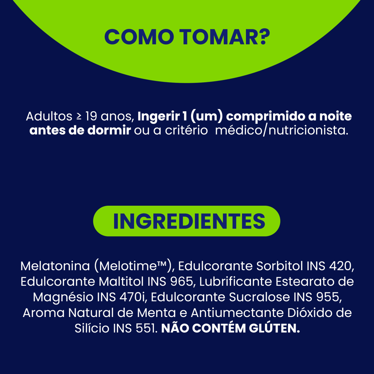 Night Calm Time Release | Melatonina Sabor Menta 120 Comprimidos - Bigens