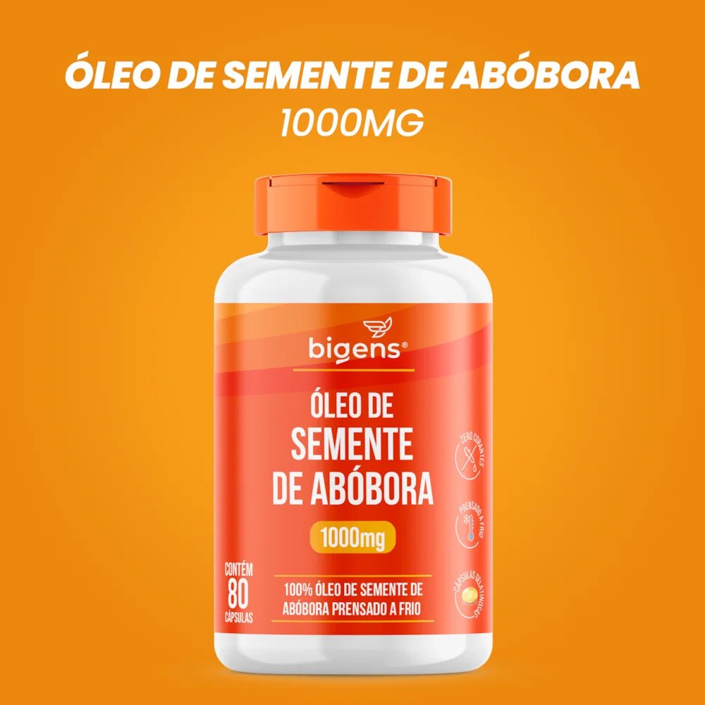Óleo de Semente de Abóbora | 1.000MG por Cápsula 80 Cápsulas - Bigens