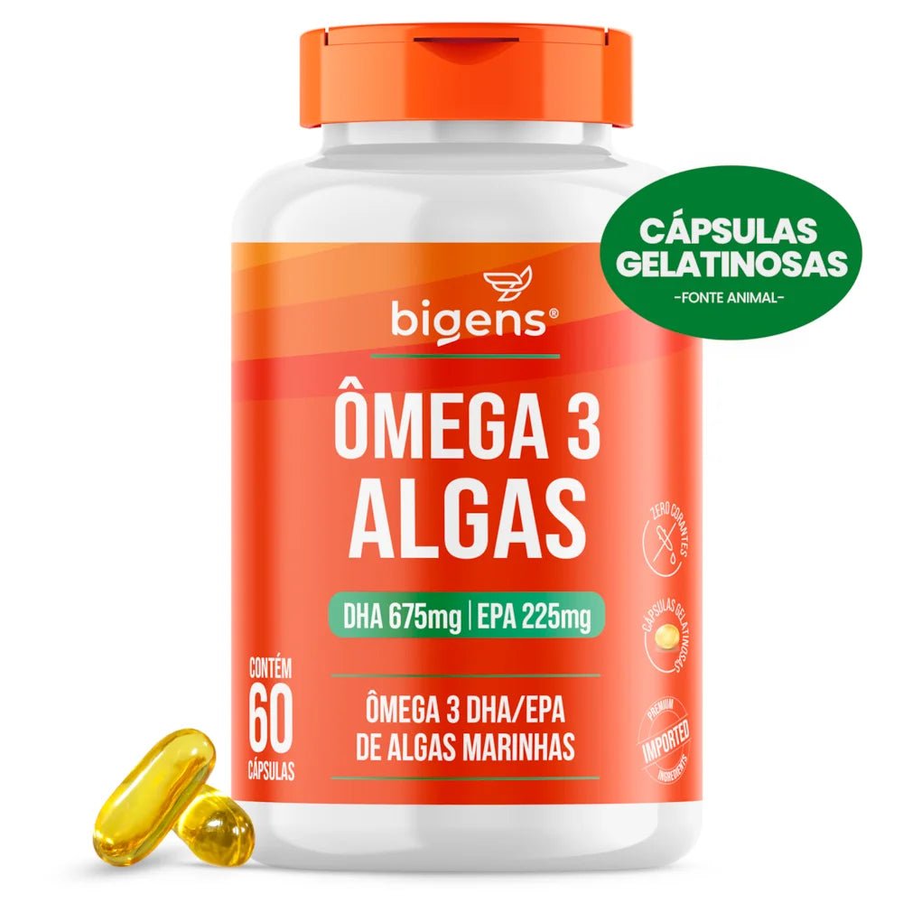 ÔMEGA 3 ALGAS 60 DHA 675MG | EPA 225MG 60 Cápsulas - Bigens