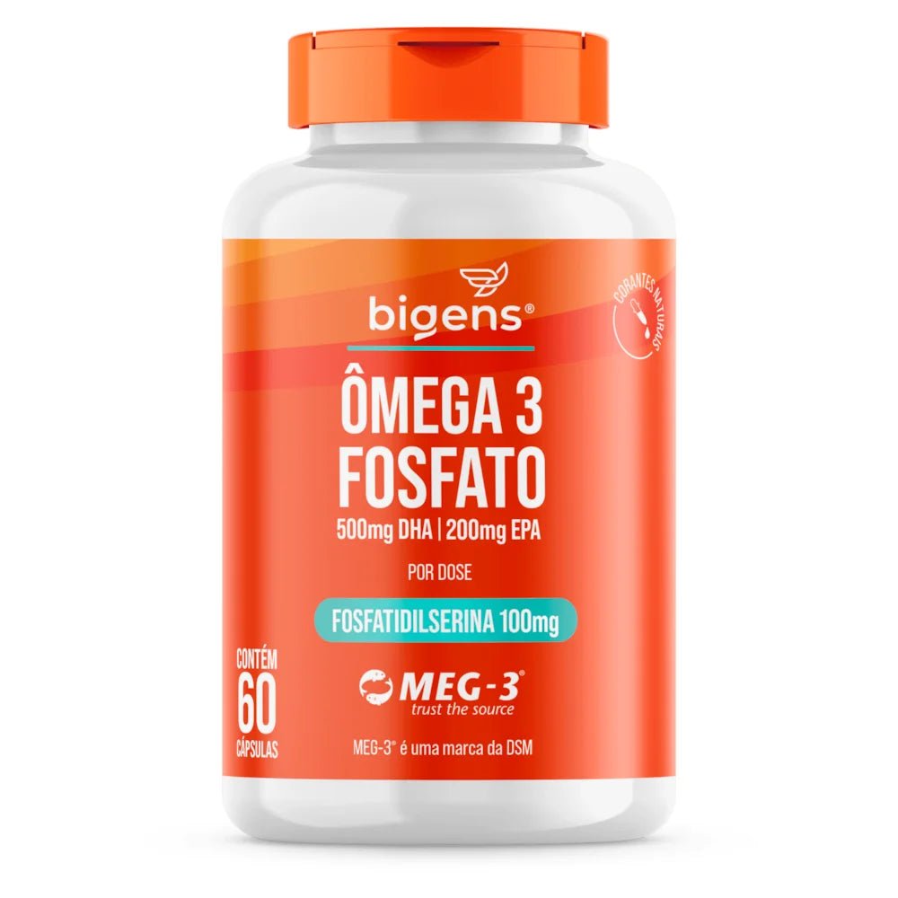 Ômega 3 Fosfato | Fosfatidilserina 100mg 60 Cápsulas - Bigens