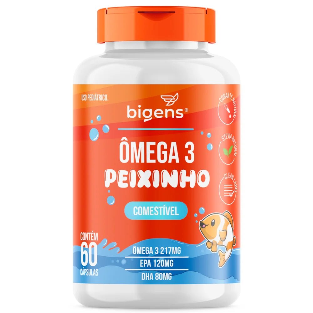 Ômega 3 Peixinho | Comestível Ômega 3 217mg 60 Cápsulas - Bigens