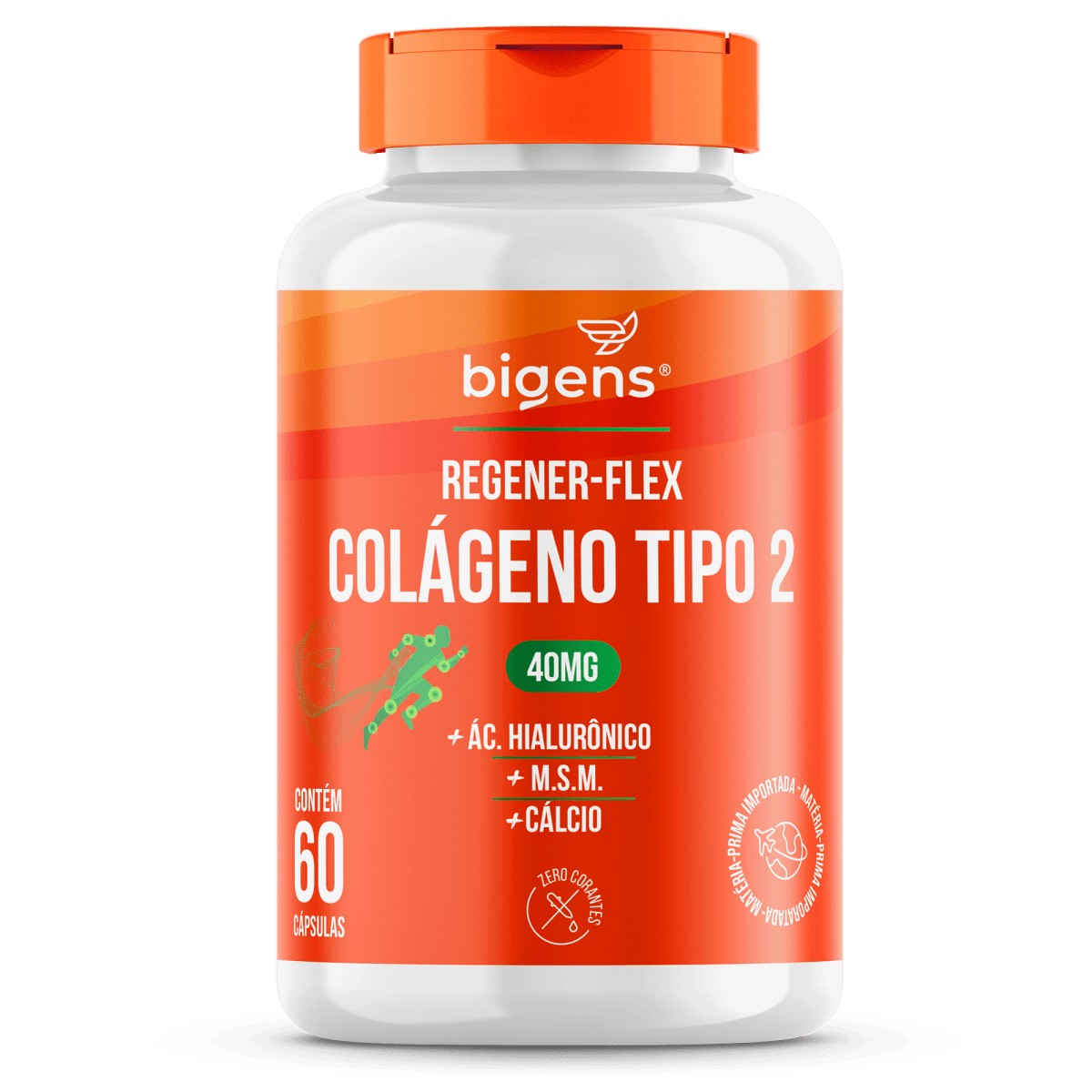 Regener Flex Colágeno Tipo 2 + Cálcio 60 Cápsulas - Bigens
