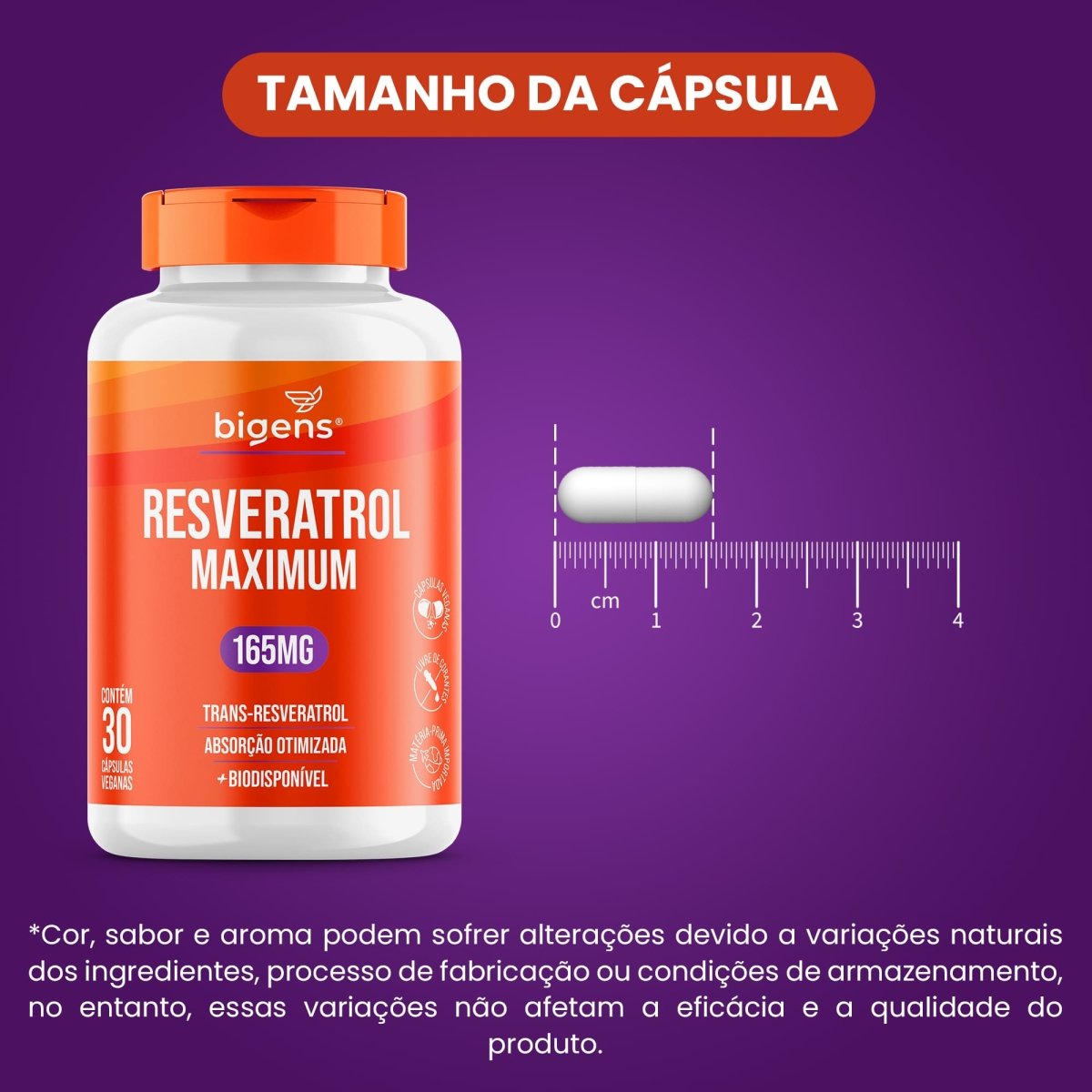 Resveratrol | 165mg Trans - Resveratrol 30 Cápsulas - Bigens