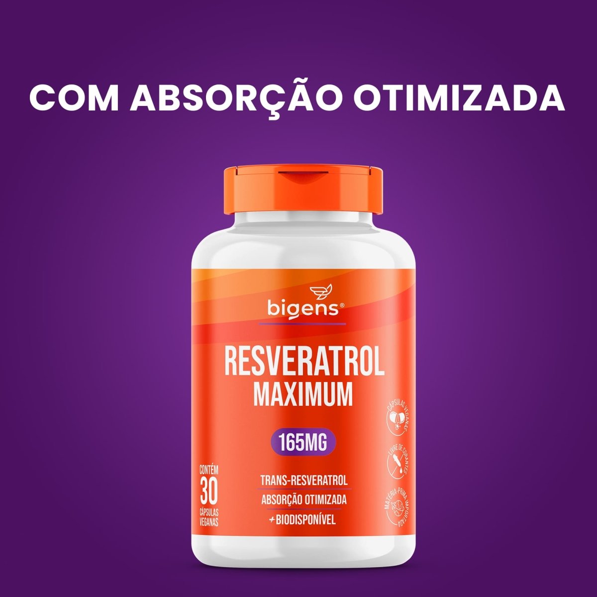Resveratrol | 165mg Trans - Resveratrol 30 Cápsulas - Bigens