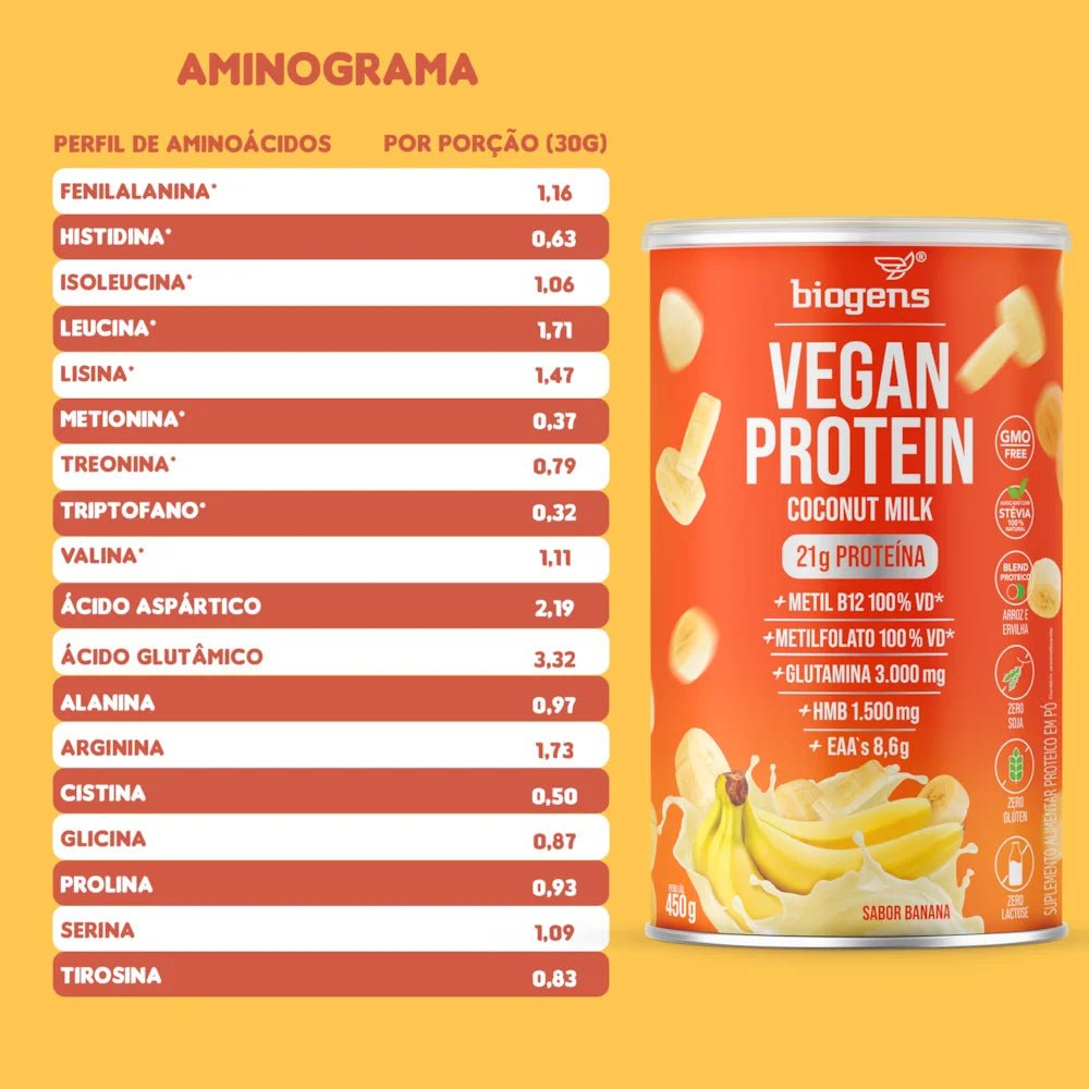 Vegan Protein Banana | 21g de Proteína 450g - Bigens