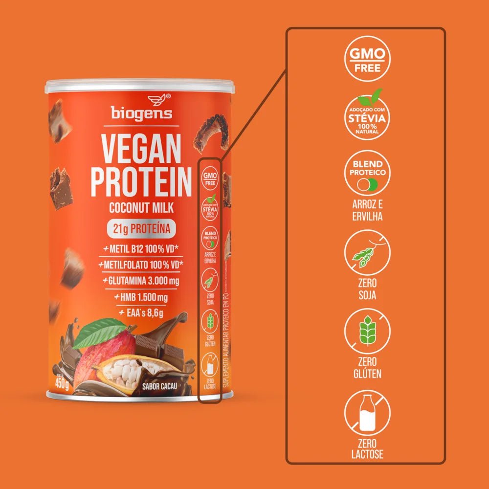 Vegan Protein Cacau | 21g de Proteína 450g - Bigens