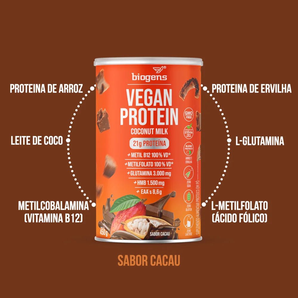 Vegan Protein Cacau | 21g de Proteína 450g - Bigens