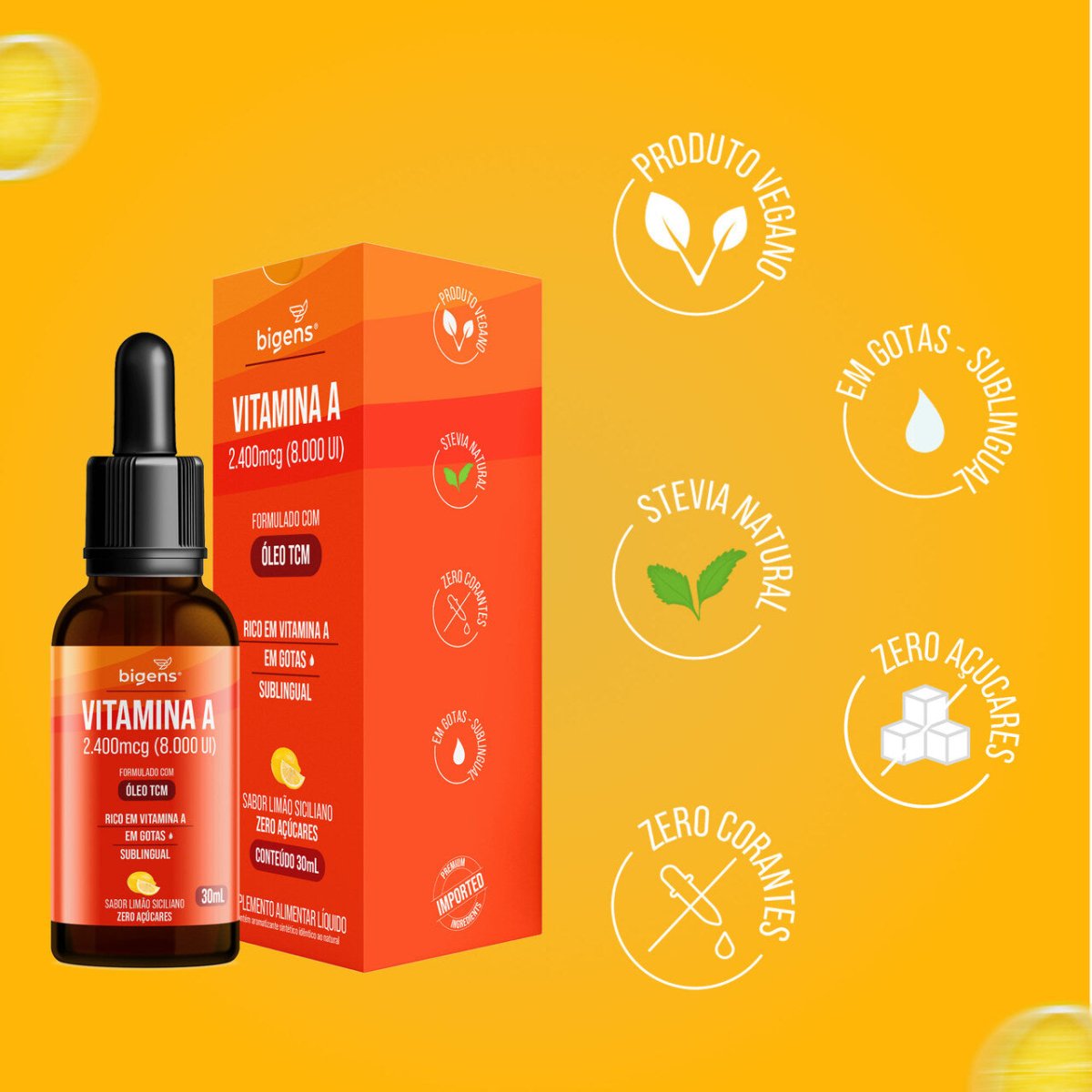 Vitamina A Líquido | Oléo TCM 30ml - Bigens