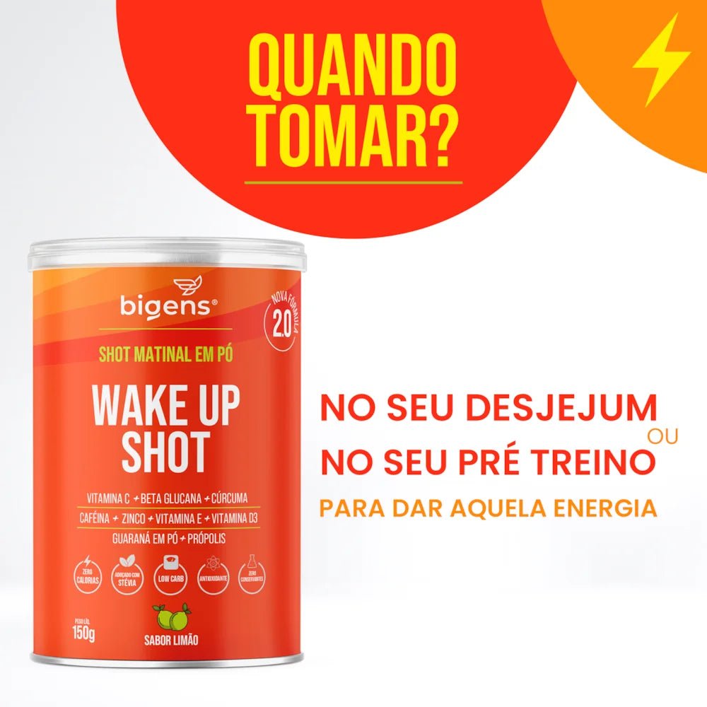 Wake Up Shot 2.0 | 9 ingredientes em 1 shot 150g - Bigens