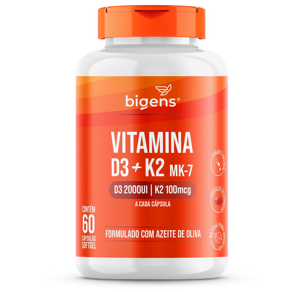 Vitamina D3 + K2 MK7 2000UI + 100mcg