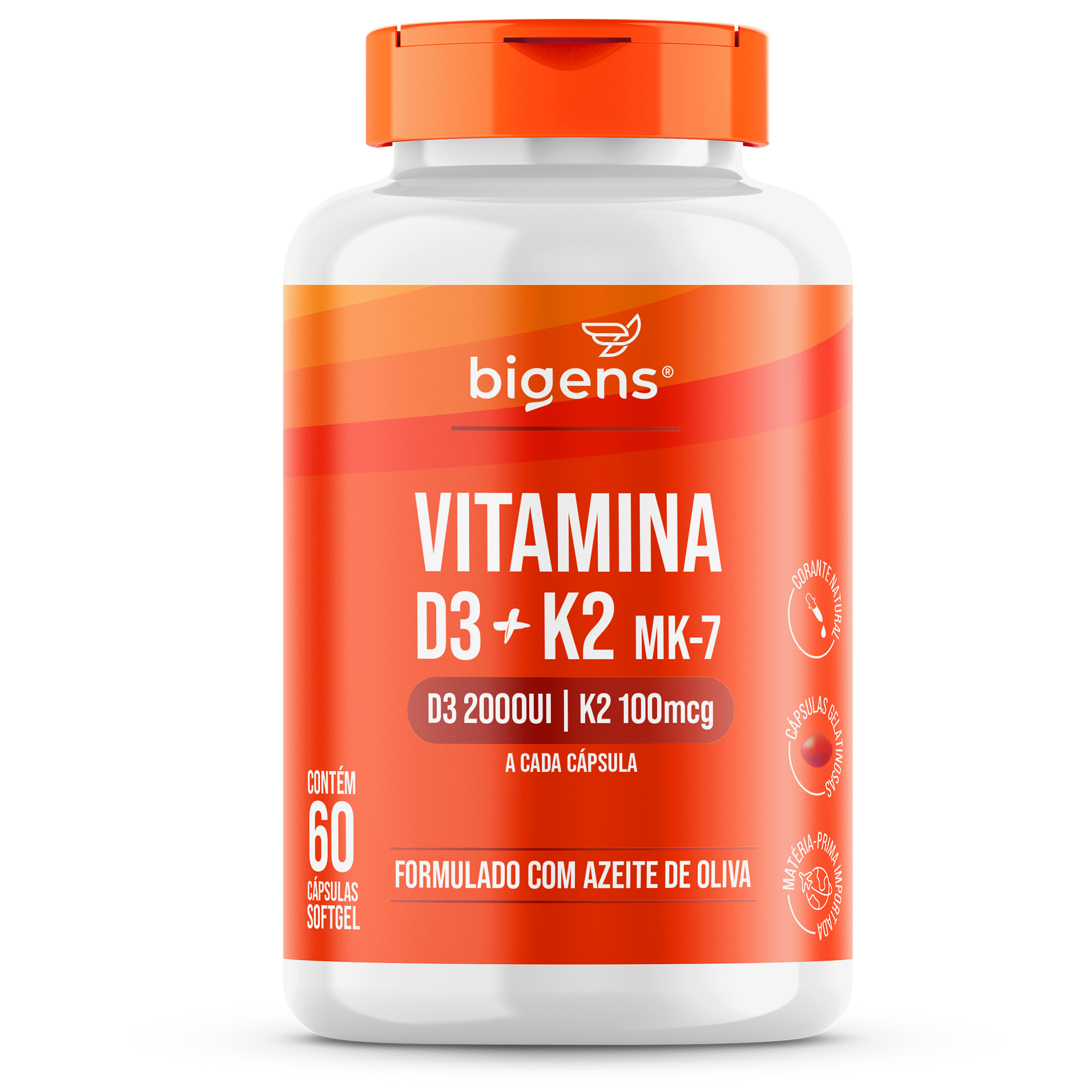 Vitamina D3 + K2 MK7 2000UI + 100mcg