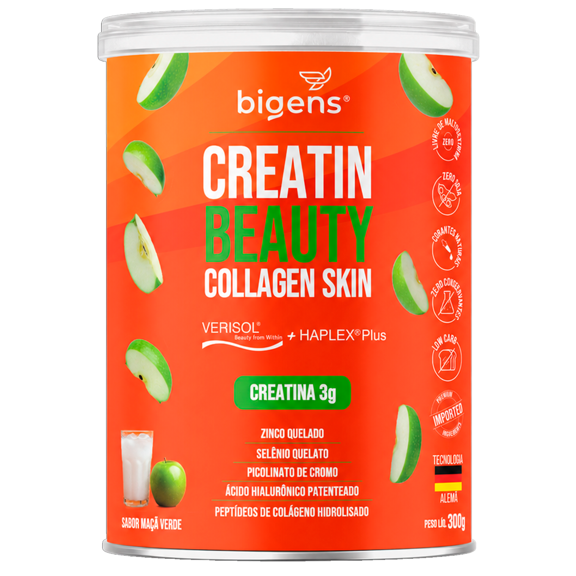 Creatin Beauty | Sabor Maçã Verde Collagen Skin 300g