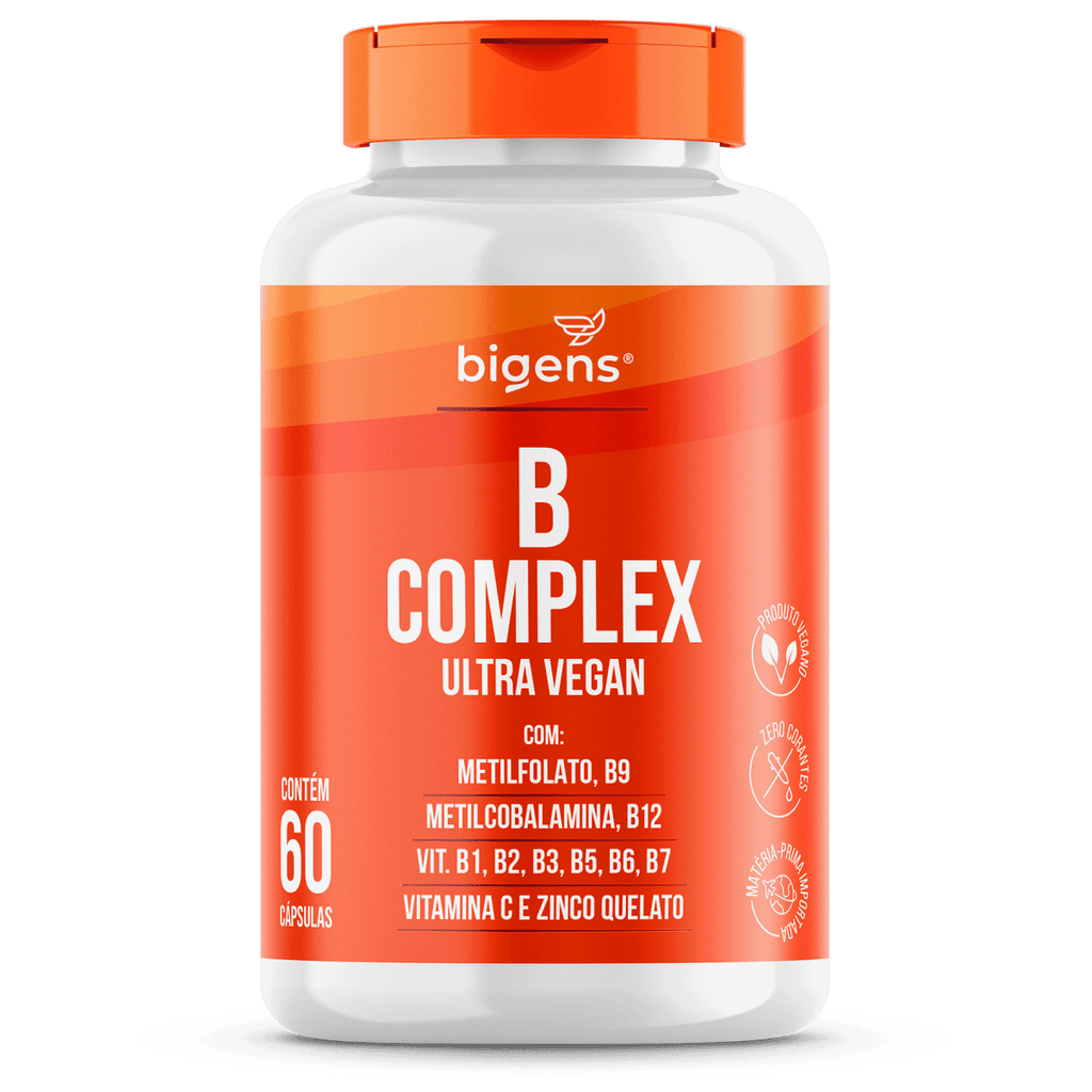 B complex | B9 + B12 + B1 + B2 + B3 + B5 + B6 e B7 60 Cápsulas - Bigens
