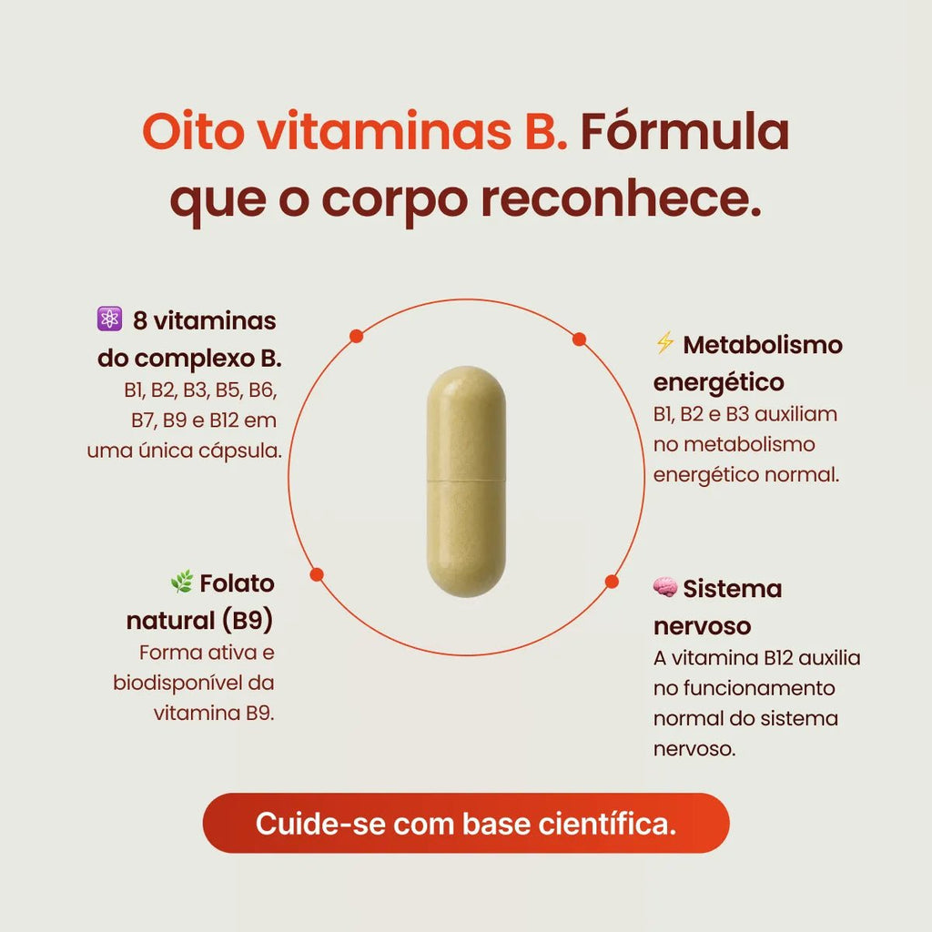 B complex | Complexo B com B9 + B12 + B1 + B2 + B3 + B5 + B6 e B7 60 Cápsulas - Complexo B - Bigens