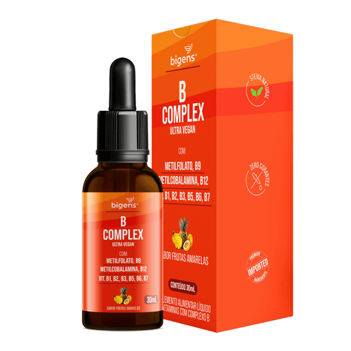 B Complex Ultra Vegan Gotas | B9, B12, B1, B2, B3, B5, B6 e B7 30ml - Bigens