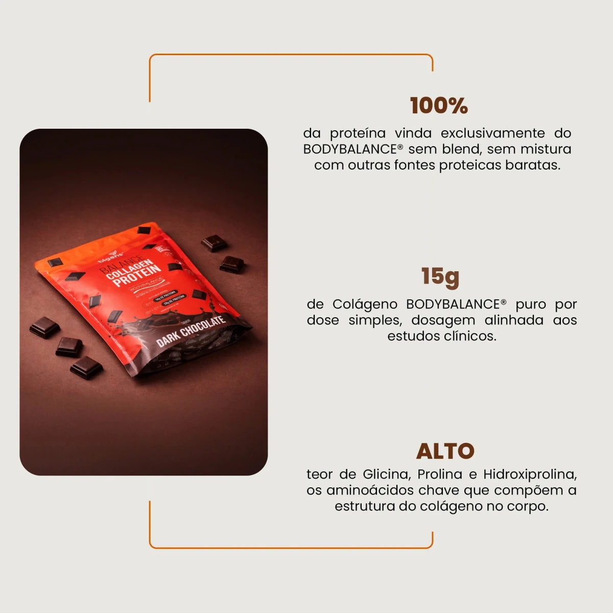Balance Collagen Protein Dark Chocolate | BodyBalance® Peptídeos de Colágeno Hidrolisado 600g - Bigens