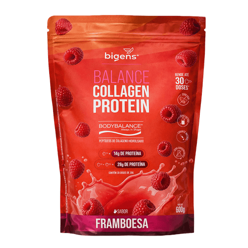 Balance Collagen Protein Framboesa | BodyBalance® Peptídeos de Colágeno Hidrolisado 600g - Bigens