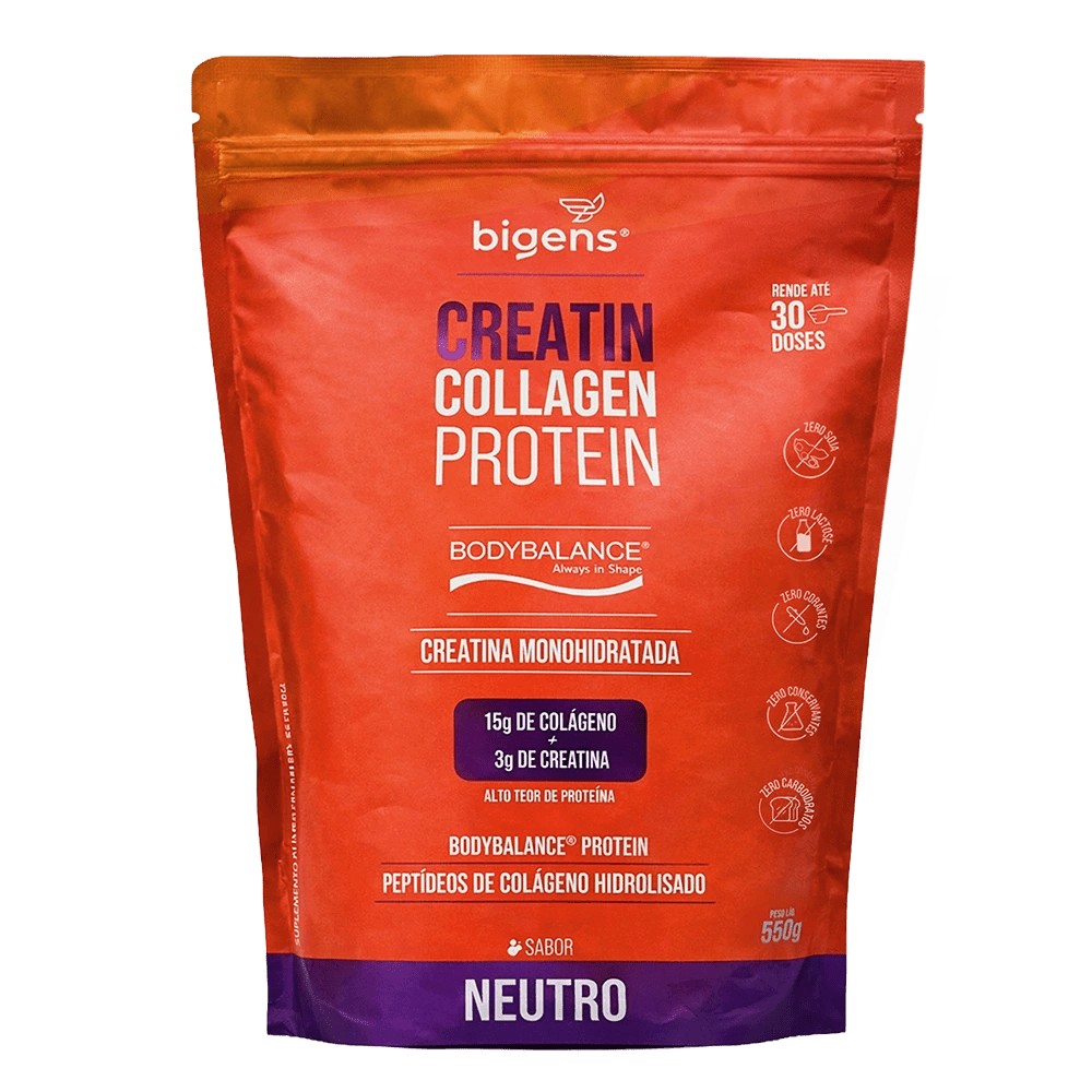 Balance Creatin Collagen Protein Neutro | BodyBalance® Peptídeos de Colágeno Hidrolisado 550g - Bigens