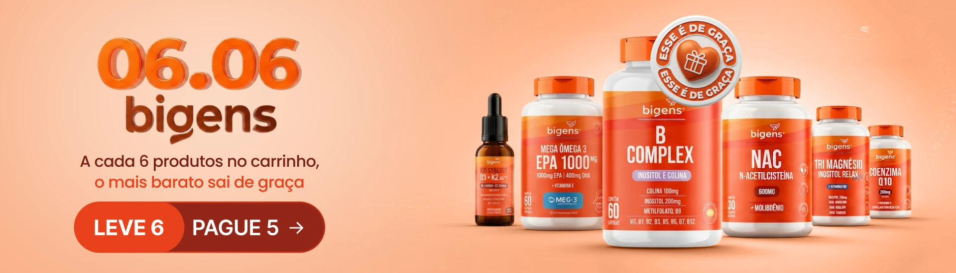 Promoção 6.6: Leve 6 pague 5