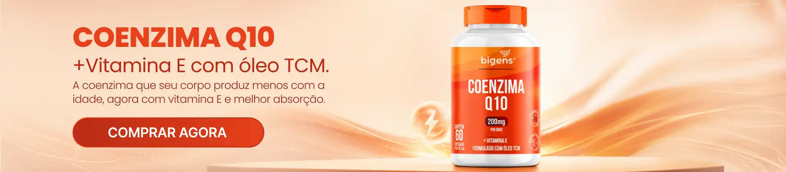 Coenzima Q10 200mg | +Vitamina E 60 Cápsulas