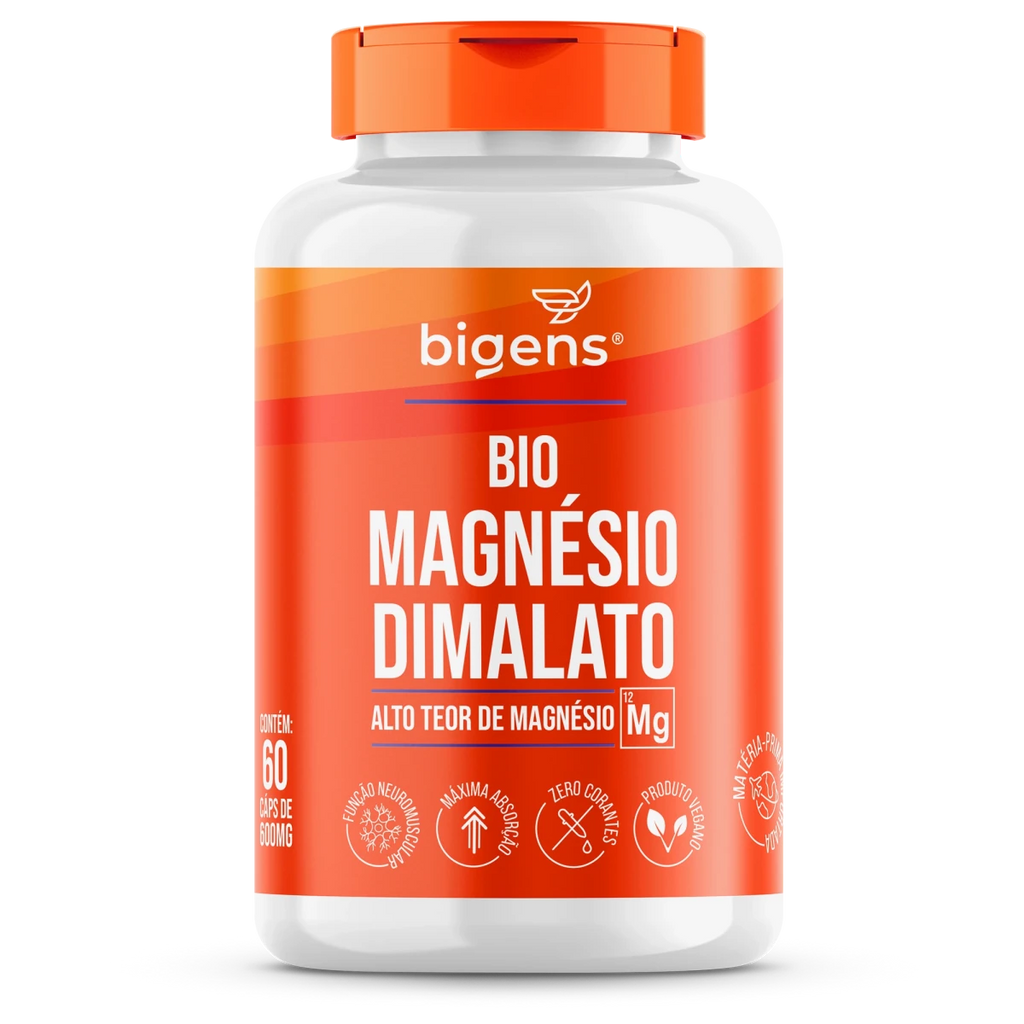 Bio Magnésio Dimalato | 260mg de Magnésio Elementar 60 Cápsulas - Bigens