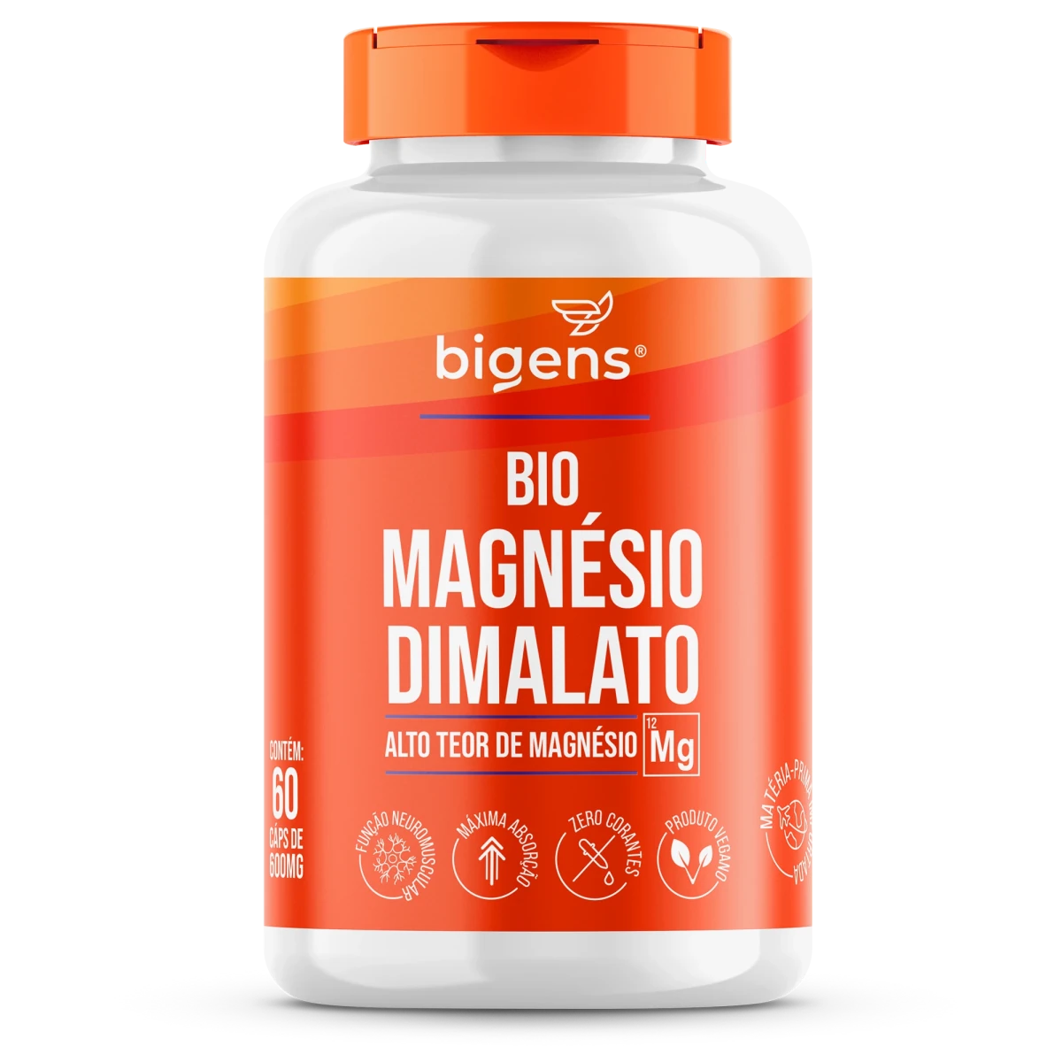 Bio Magnésio Dimalato | 260mg de Magnésio Elementar 60 Cápsulas - Bigens
