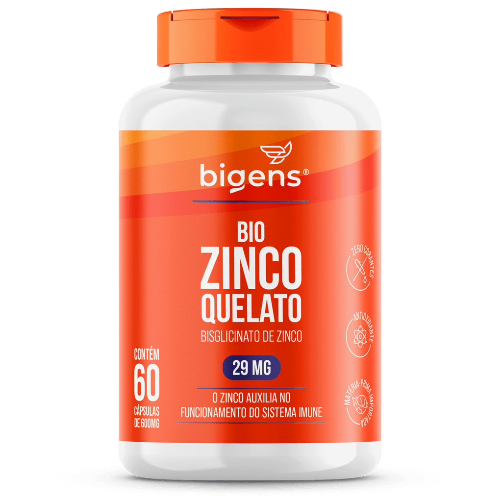 Bio Zinco Quelato | 29mg Bisglicinato de Zinco 60 Cápsulas - Bigens