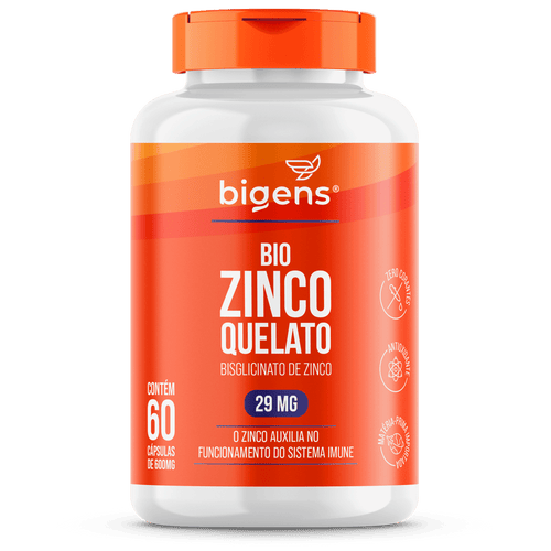 Bio Zinco Quelato | 29mg Bisglicinato de Zinco 60 Cápsulas - Bigens