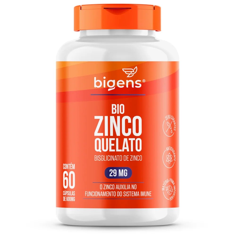 Bio Zinco Quelato | 29mg Bisglicinato de Zinco 60 Cápsulas - Bigens