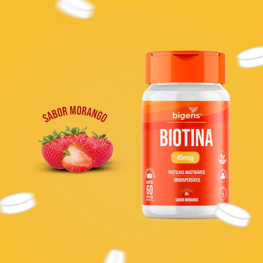 Biotina 60 | 45mcg 60 Pastilhas Mastigáveis - Bigens