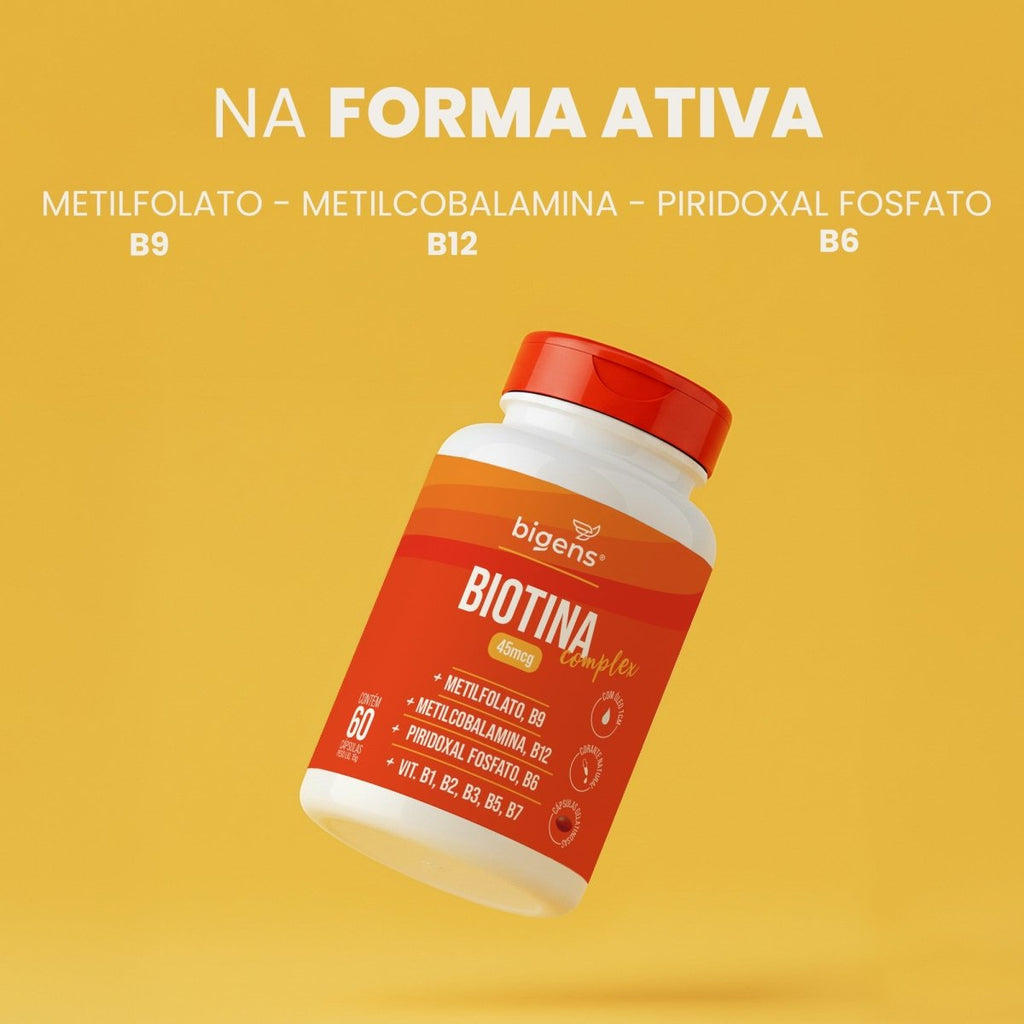 Biotina Complex | 45mcg Vitaminas do Complexo B + TCM 60 Cápsulas - Bigens