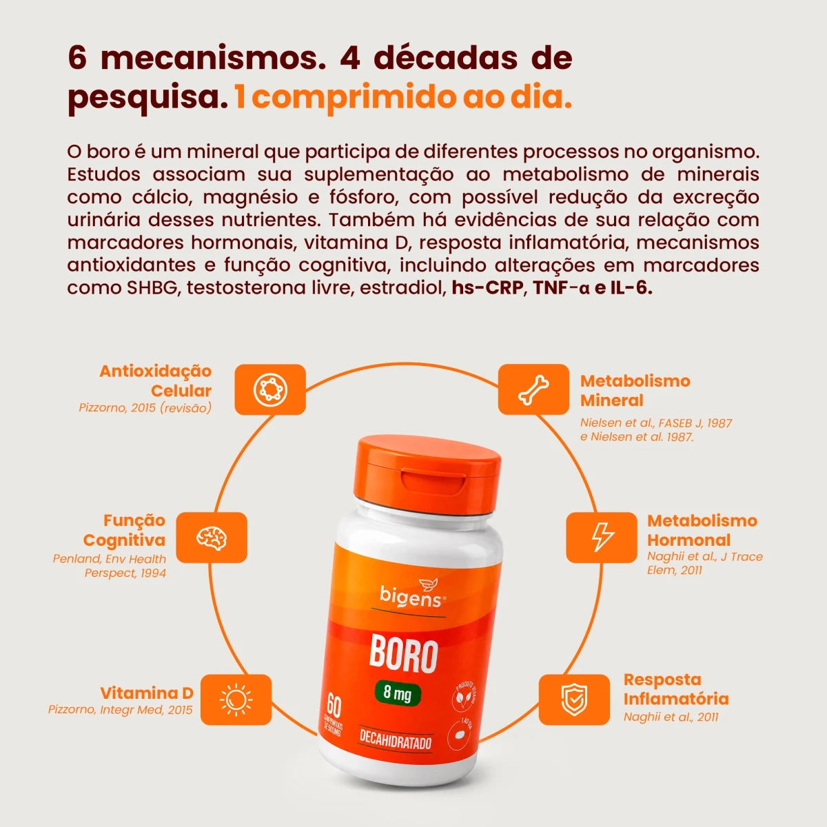 Boro | Boro Decahidratado 8mg 60 Comprimidos - Bigens