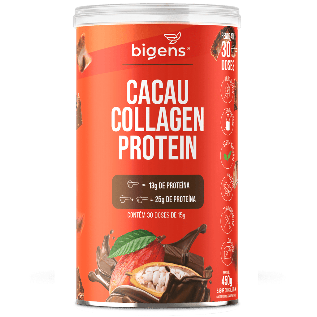 Cacau Collagen Protein | Até 25g de Proteína 450g - Bigens
